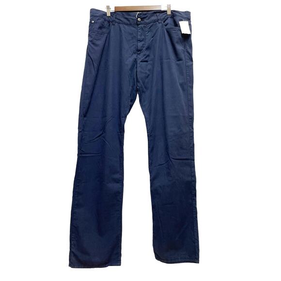 Canali Stretch Lyocell Cotton Blend Men's Blue Trousers Size 58 (US 40) NWT